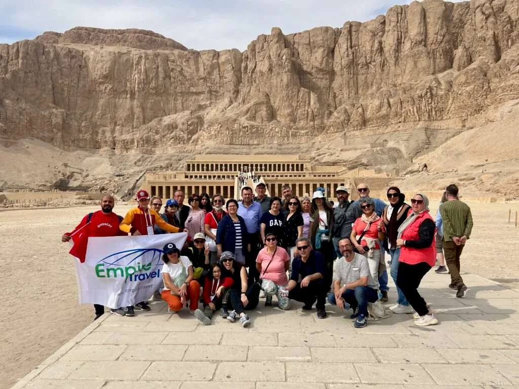 Empire Travel group tour at the Temple of Hatshepsut in Luxor